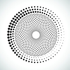 Halftone dots in circle form. round logo . vector dotted frame . design element