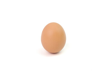 Close up of an egg isolated on white background