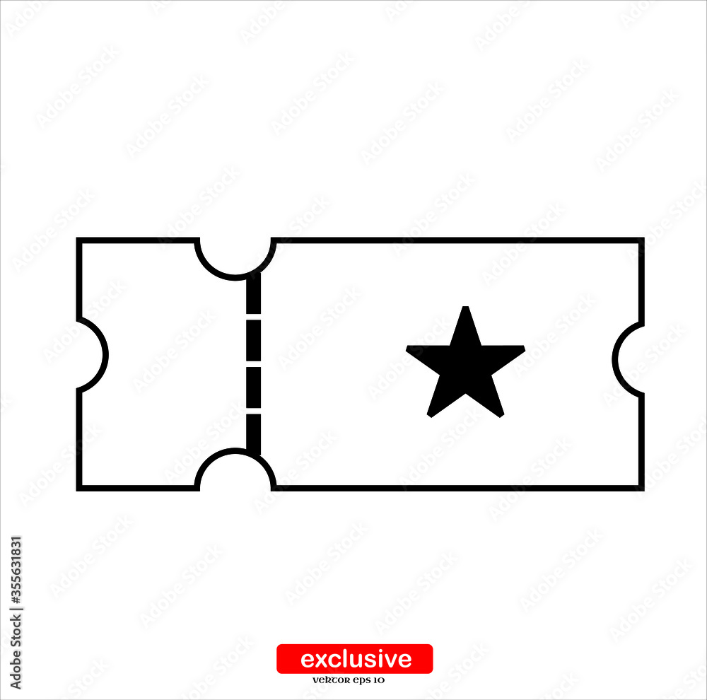 Aufkleber ticket icon.flat design style vector illustration for graphic and web design.