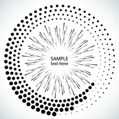 Halftone dots in circle form. round logo . vector dotted frame . design element