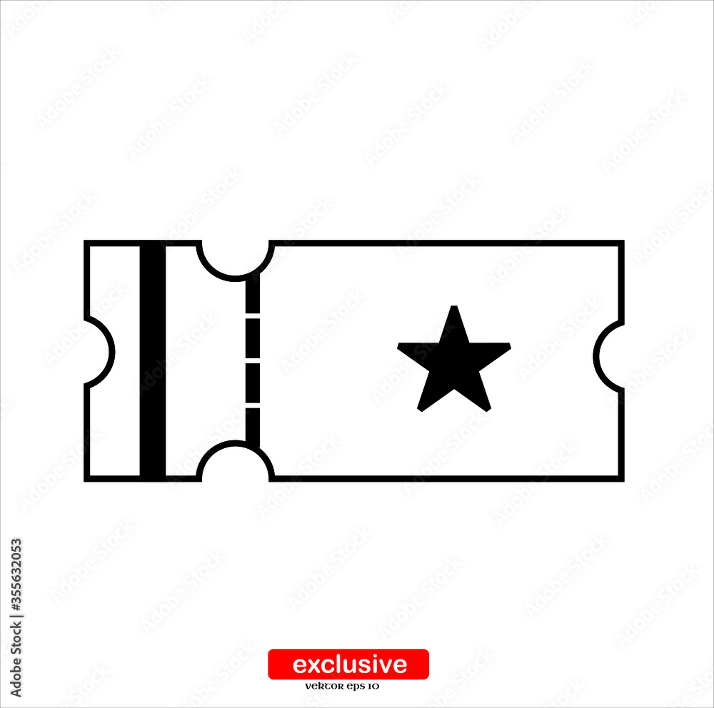 Aufkleber ticket icon.flat design style vector illustration for graphic and web design.