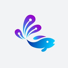 Beta fish logo design