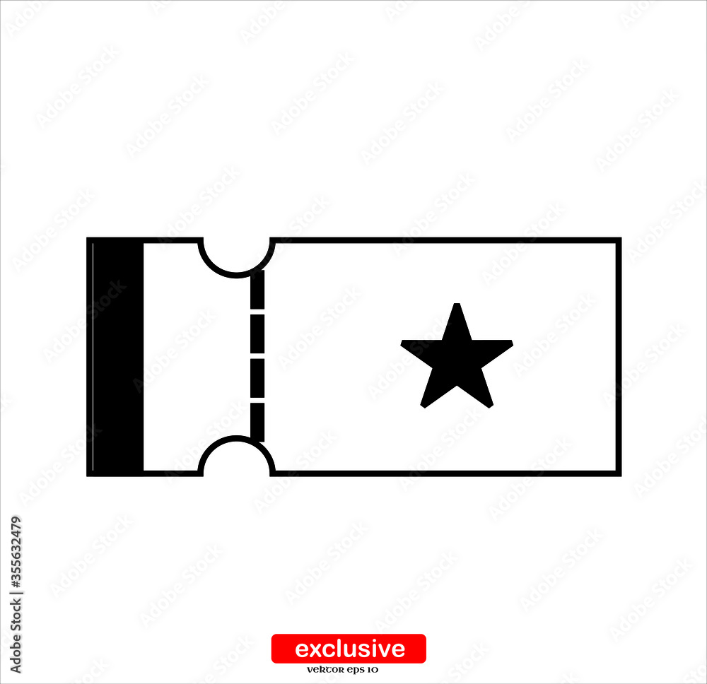 Aufkleber ticket icon.flat design style vector illustration for graphic and web design.