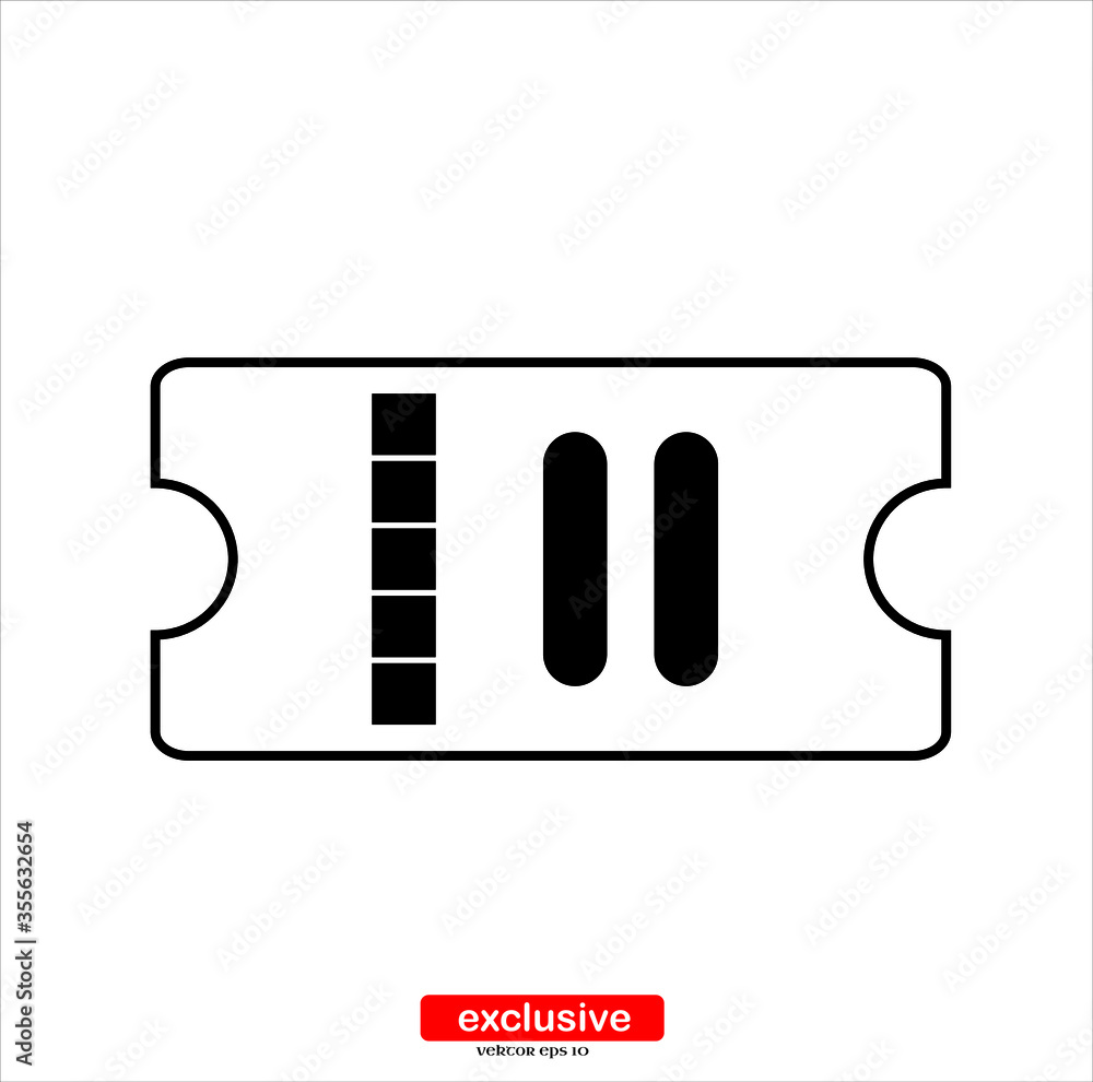 Poster ticket icon.flat design style vector illustration for graphic and web design.