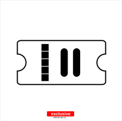 Ticket icon.Flat design style vector illustration for graphic and web design.