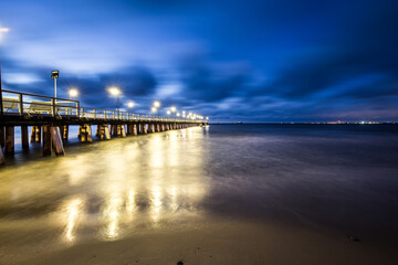 Fototapeta premium stormy sunrise over the baltic sea in Gdynia Orlowo, Poland