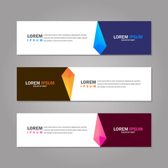 Modern abstract geometric website banner template bundle set vector design