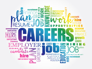 Fototapeta premium CAREERS word cloud collage, business concept background