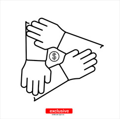 Flat design style vector illustration for graphic and web design.team work icon.