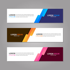Modern abstract geometric website banner template bundle set vector design