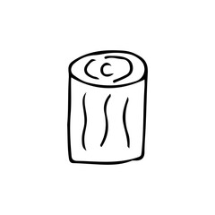 Doodle log icon in vector. Hand drawn log icon in vector