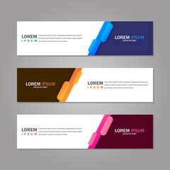 Modern abstract geometric website banner template bundle set vector design