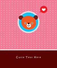 cute teddy bear valentine love card vector