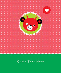 cute teddy bear valentine love card vector