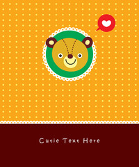 cute teddy bear valentine love card vector