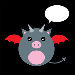 cute halloween bat mascot design vector