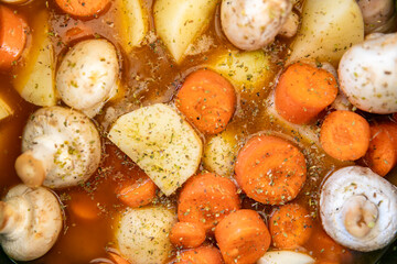 South African Stew food  green vegetables