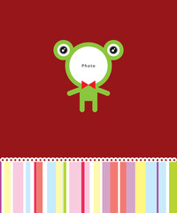 cute frog baby boy arrival greeting gift card vector