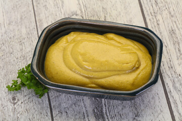 Mustard sauce in the bowl