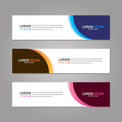 Modern abstract geometric website banner template bundle set vector design
