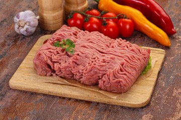 Raw turkey minced meat