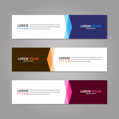 Modern abstract geometric website banner template bundle set vector design