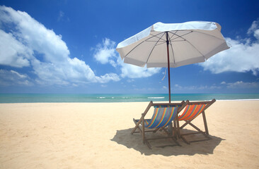 Beach chair on the summer beach