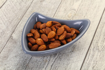 Almonds nuts heap