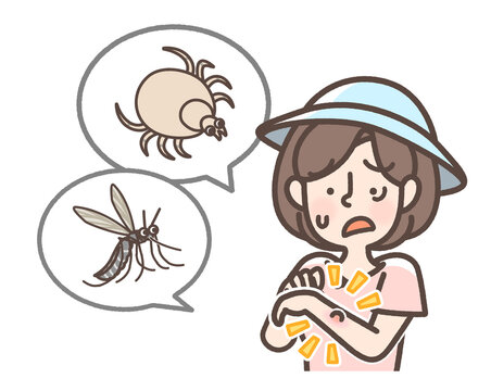 蚊やダニに刺された女性