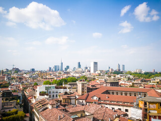 Naklejka premium Milano city centre aerial view