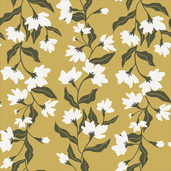 Flower and leaf hand drawn vector illustration for greetings card