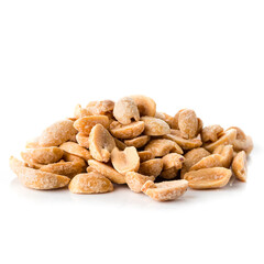 Close-up image of peanuts studio isolated on white background