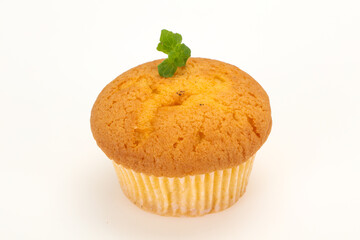 Sweet tasty muffin served mint