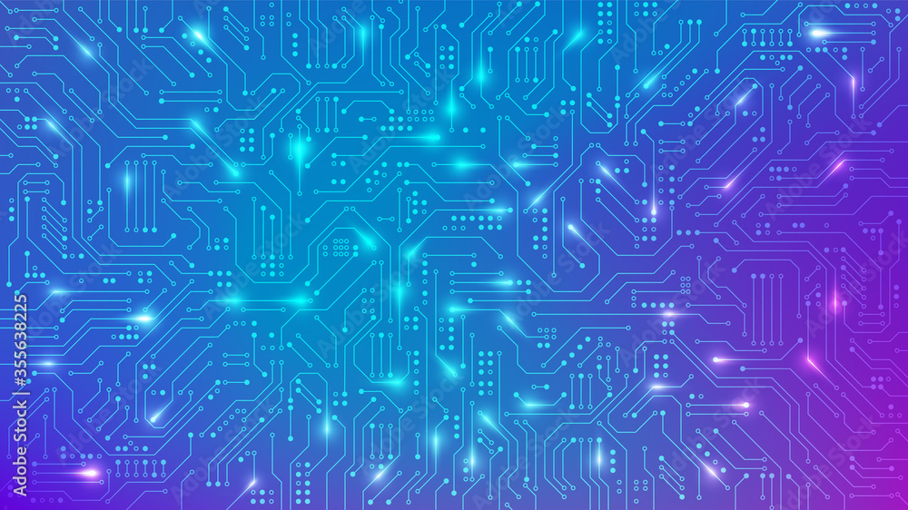Fototapete color circuit board texture for banner. abstract technology background. electronic motherboard conne