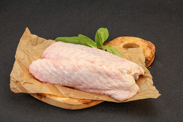 Raw turkey wings for cooking