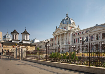 Fototapeta na wymiar Coltea church and Coltea hospital in Bucharest. Romania