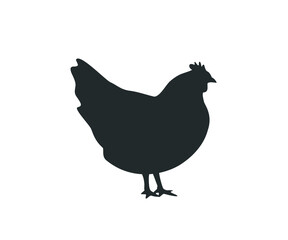 Fototapeta premium Chicken icon. Vector flat chicken silhouette. 
