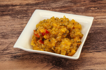 Relish sauce with cucumbers and mustard