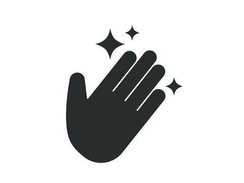 Clean Hands Icon. Clean Hands Vector Illustration.  Hand With Sparkle Vector Design. 