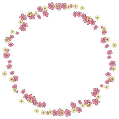 Hand drawn wreath set made in vector. Leaves, flowers and berries garlands. floral design elements.
