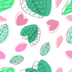 Cute hand-drawn flower seamless pattern.  Can use for print, template, fabric, presentation, textile, banner, poster, wallpaper, digital paper.