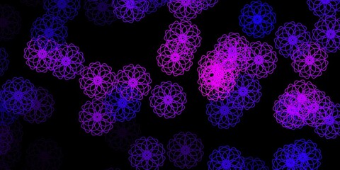 Dark Purple, Pink vector backdrop with chaotic shapes.