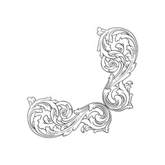 Classical baroque vector of vintage element for design. Decorative design element filigree calligraphy vector. You can use for wedding decoration of greeting card and laser cutting.