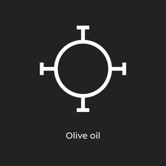 Olive oil alchemy vector illustration element icon, line symbols. Alchemy icon. Basic mystic elements on black background