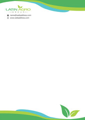 Obraz premium A4 Size Green Letterhead Template