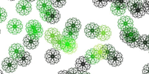 Light Green, Yellow vector natural artwork with flowers.