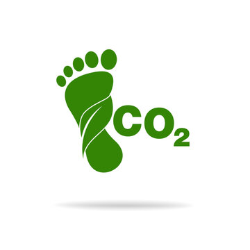 CO2 footprint concept sign icon vector illustration 