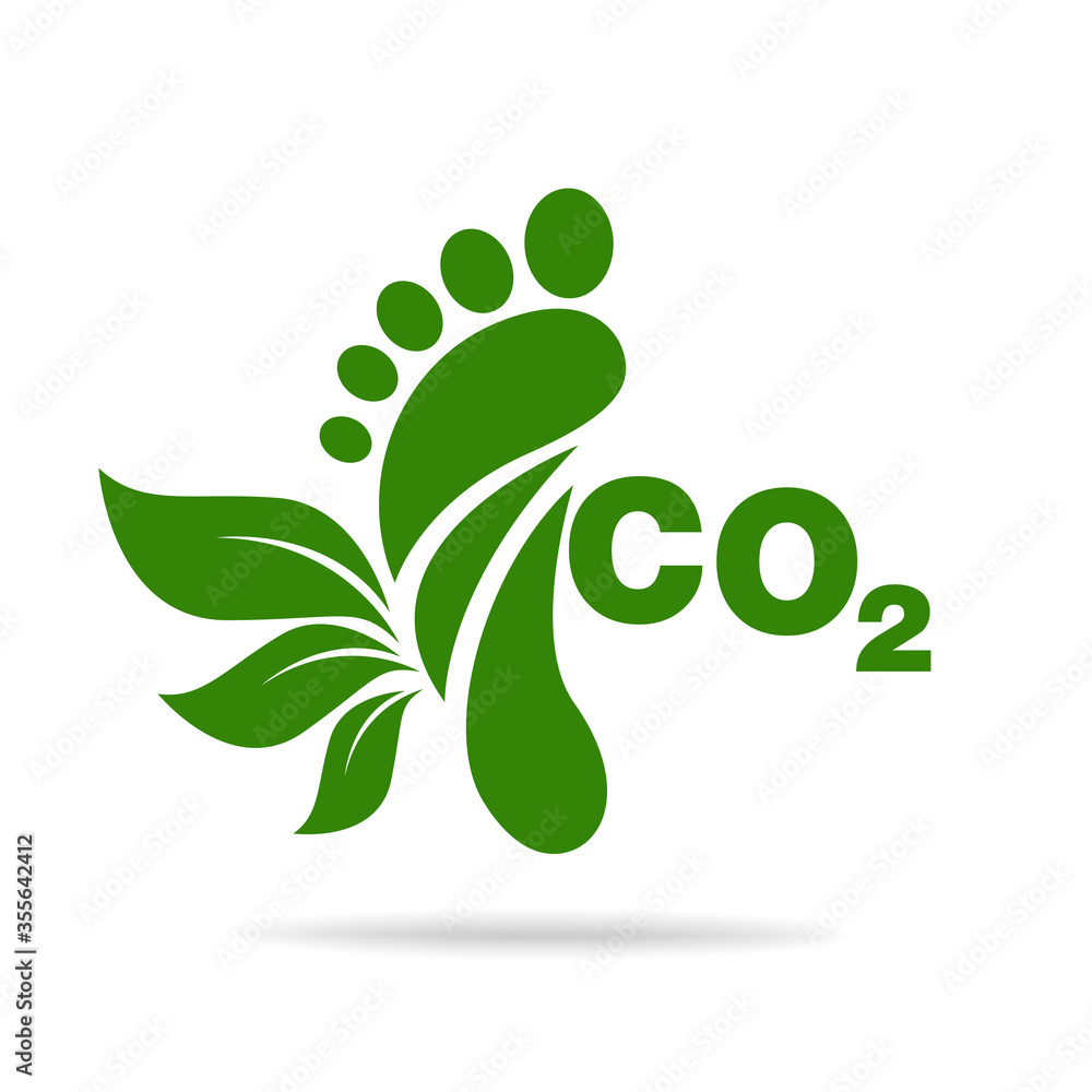 Wall mural CO2 footprint concept sign icon vector illustration 