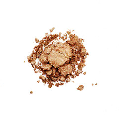 Crushed natural eyeshadow Isolated on white Background