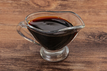 Asian soya sauce in the bowl